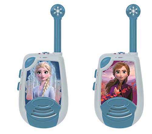 Frozen Disney 2 Elsa-Walkie-Talkies digitales, Rango transmisión hasta 2 kms, Morse luminoso, Pinza para colgar del cinturón, batería, Azul, color (China TW25FZ)