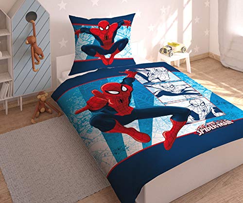 Funda nórdica cama individual 140 x 200 cm con funda de almohada 70 x 90 - Spiderman