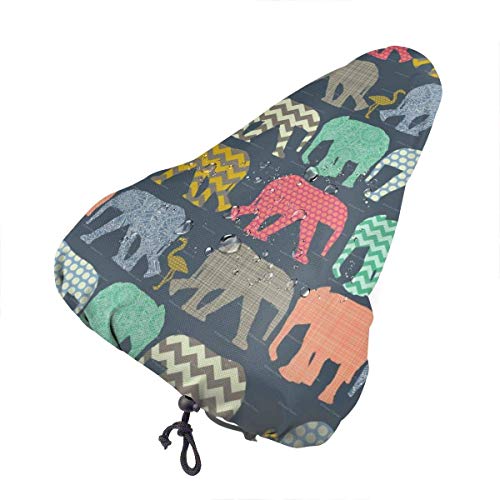 Funda para Asiento de Bicicleta Ele-Phant FLA-Mingo Art - Cojín para sillín de Bicicleta de Gel Resistente al Agua y al Polvo Universal Fit Bike Pad