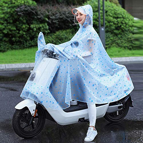 GFF Impermeable de Motocicleta eléctrica Poncho Transparente con Cubierta de Espejo Impermeable de Lluvia Gruesa de Montar Individual (Color: K, Tamaño: XXXL)