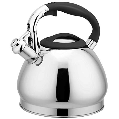 Hervidor De Té De Acero Inoxidable De 3.0L, Tetera De Silbido De Gran Capacidad Para Estufa, Cocina, Cocina De Inducción Para El Hogar, Hervidor De Silbato De Acero Inoxidable 304 A Gas