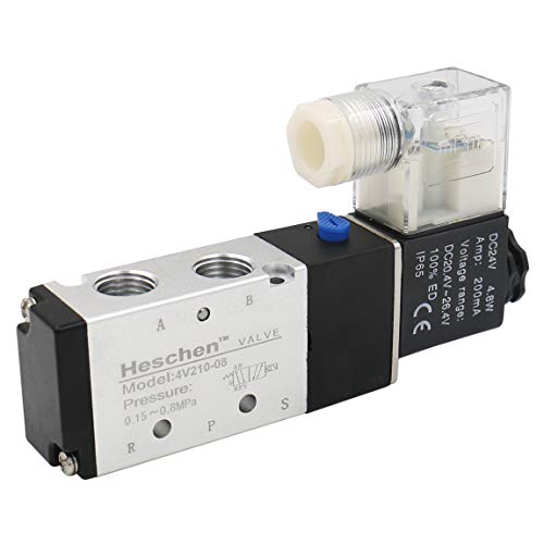 heschen eléctrico neumática válvula solenoide 4V210-08 24VDC 4.8W PT1/4 5 way 2 posición CE