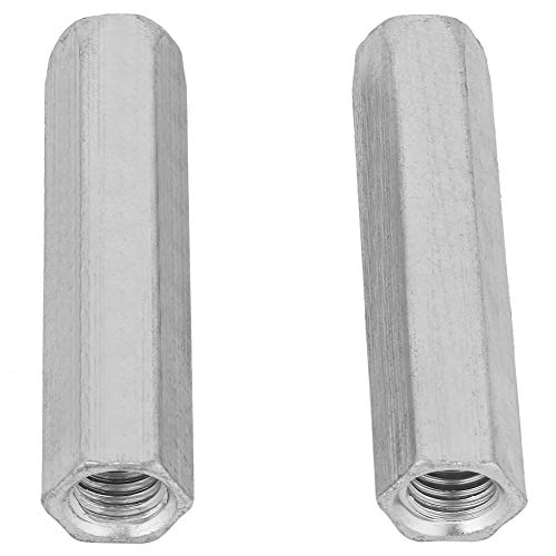 Hyuduo 2 Piezas M10*60 Tuerca Hexagonal Larga de Acero galvanizado, Tuerca de Acoplamiento de Conectores de espárrago, Columna de Tuerca de Tornillo Hexagonal de Acoplamiento