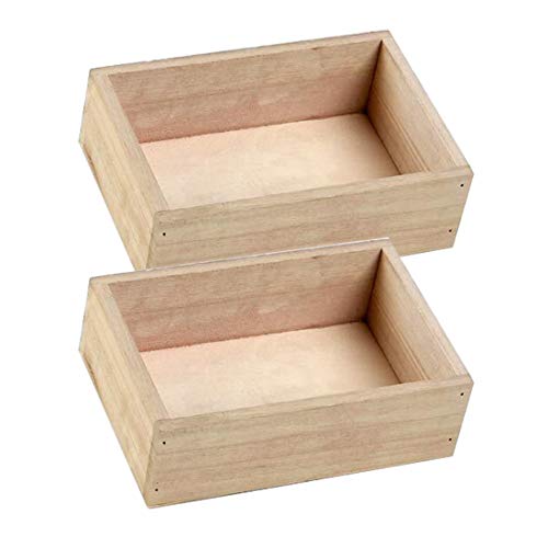 JINYANG Suministros hortícolas 2 UNIDS Retro Cuadrado De Madera Multi - Carne Pequeña Maceta Caja de Madera Decoración de Jardinería En Casa