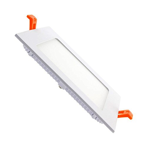 KHEBANG Plafón LED 12W Downlight LED Techo focos Cuadrado Ultra Slim Blanco Color Fría 6000k Transformador Incluido