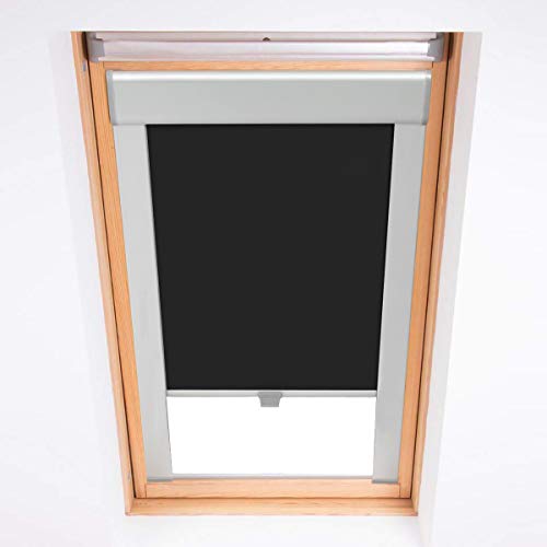 KINLO Estor opaco térmico para ventanas de techo Velux, varios tamaños, tipos de ventanas: GGL, GPL, GHL, GTL, GXL (F06-49,3 x 94 cm), color negro
