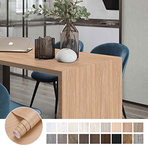 KINLO Papel Adhesivo Pintado Impermeable con la Imagen de Madera Pegatina de PVC para Decorar y Proteger Pegatina para Muebles Cocina Baño a Prueba de Agua de Moho 0.6 * 5M per Rollo