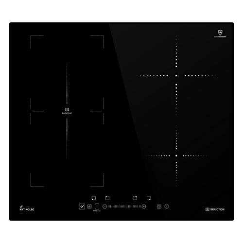 KKT KOLBE Encimera de inducción 59cm / Autárquica / 7kW / 9 pasos / 4 zonas/zona flexible/sin marco/teclas de sensor TouchSelect/amplificador/pantalla LED / IND5901FZ