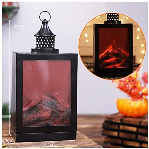 Lámpara de chimenea de llama lámparas de chimenea LED creativo linterna de llama simulación chimenea lámpara de viento llama de carbón batería patio sala de estar Halloween lámpara de atmósfera navi