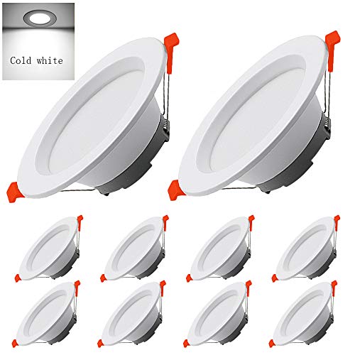 LED Downlights for Ceiling 18W Recessed lights Flat IP65 Waterproof Cool White Lighting 6000K Diameter 180MM External Drive for Bathroom Kitchen Office, Cut Φ140-160MM