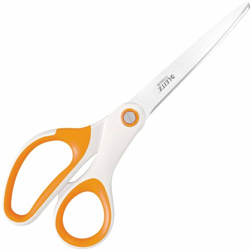 Leitz WOW53192044 - Tijeras de titanio, Para diestros y zurdos, Mango ergonómico, Largo 20,5 cm, Naranja