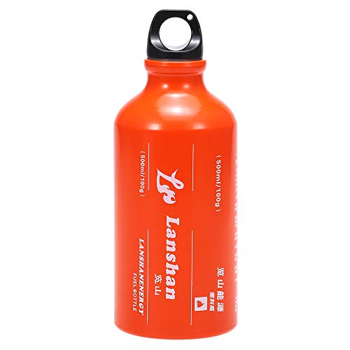 Lepeuxi 500ml Botella de Combustible de Gasolina Gas de Queroseno Tanque de Gas líquido Botella de Almacenamiento de Combustible para Acampar al Aire Libre Estufa de Combustible múltiple