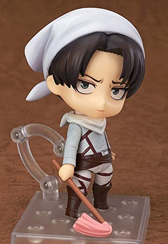 Liiokiy 10cm Anime Figure Attack en Titan Levi.Ackerman Q Versión Nendoroide Cara Intercambiable Movible Decoración de Escritorio Accesorios Animaciones Arte Personaje Modelo Niños Regalo