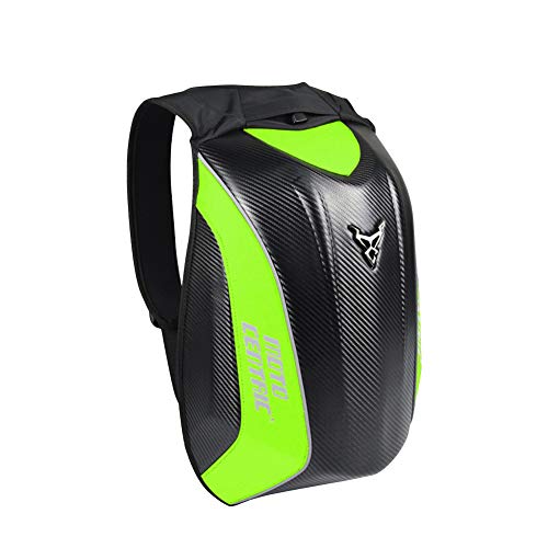 likeitwell Bolsa de Tortuga, Carbono Fibra Motocicleta Ciclismo Montar Bolso MC Mochila Rider Impermeable Duro Shell Kawasaki Travel Bolsa para la Suciedad, Bicicletas de Carretera Deporte