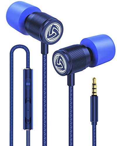 LUDOS Ultra Auriculares con Micrófono y Cable, Máxima Comodidad, Sonido Cristalino, Agudos y Graves Equilibrados, Nueva Espuma Viscoelástica, Cable Duradero, Graves, Control de Volumen