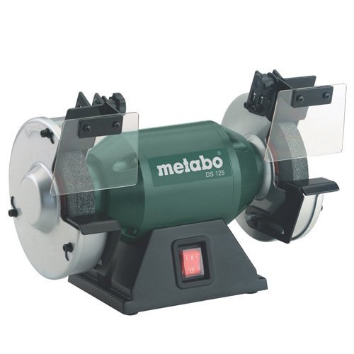 Metabo 6.19125.00 619125000-Esmeriladora Doble para Metal DS 125 200W Anchura de muela 20 mm, 619125000 W, 240 V, Negro, Verde