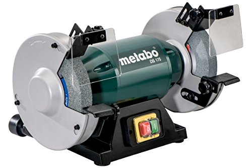 Metabo 6.19175.00 619175000-Esmeriladora Doble para Metal DS 175 500W Anchura de muela 25 mm, 500 W, 240 V, Negro/Verde