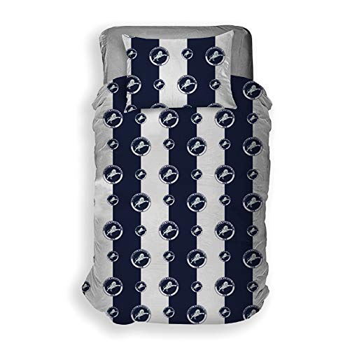 Millwall FC - Juego de funda de edredón con licencia oficial de rayas anchas – individual