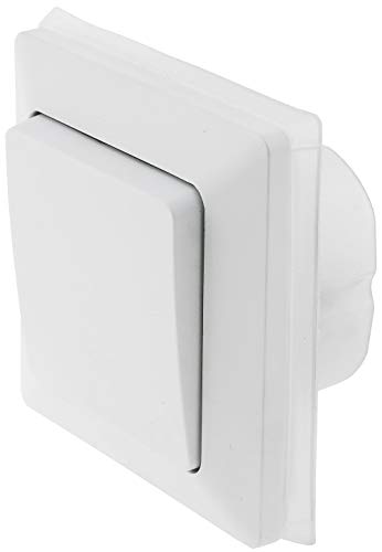 MILOS - Interruptor empotrado para exterior IP44, con junta de silicona para ambientes húmedos y exteriores, 230 V, color blanco mate