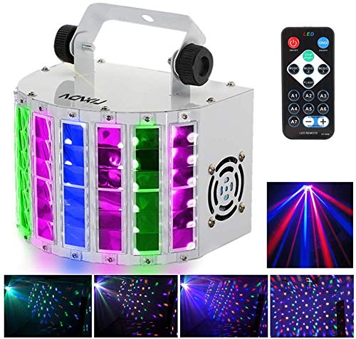 Mini Luz de Escenario,Lixada 24W RGBW Luz de Discoteca,7 Canales DMX-512,Automático/Sonido Control/Velocidad Ajuste/Estroboscópico/Control Remoto,Proyector DJ Perfectas para el Hogar KTV Disco