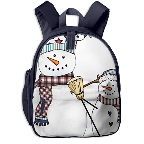 Mochilas Infantiles, Bolsa Mochila Niño Mochila Bebe Guarderia Mochila Escolar con Escoba Muñeco De Nieve Clip Muñecos De Nieve para Niños De 3 A 6 Años De Edad