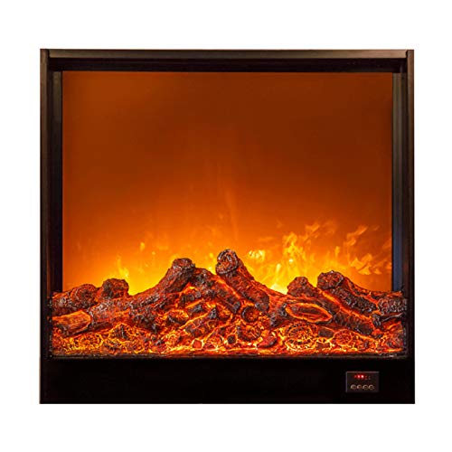 MOMIN Fuego de esfuerzos y chimeneas Holbeck Inserto eléctrico de Chimenea, Freestanding & Empotrable Estufa eléctrica Pantalla táctil Fuego eléctrico montado en la Pared