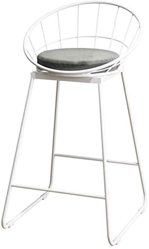 MotBach Silla de salón, Taburete de Vestir con Respaldo Velvet Bar Taburete Metal Estructura Silla tapizada Silla de recepción Blanco Gris, para Restaurante, Cocina (Size : A)