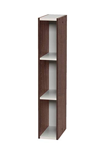 Movian Space Saving Shelf UB-9015 Iris Ohyama-Estante de Almacenamiento pequeño/Estantería Modular Que Ahorra Espacio UB-9015-Marrón y Blanco, 15 x 29 x 90 cm, MDF, Castaño, 15 cm