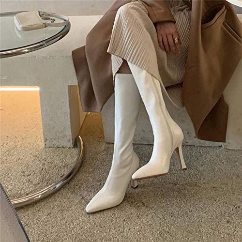 N-B Commuter Thin Stretch Boots Mujer Invierno Stiletto High-Heels Plus Fleece Thin Boots