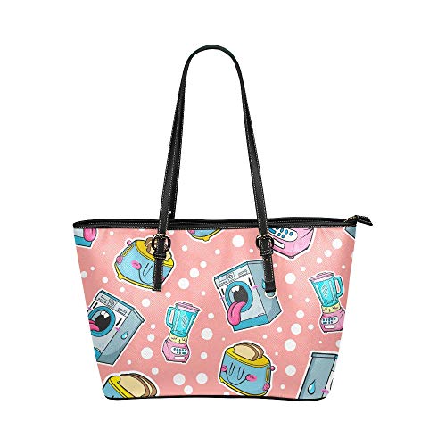 N\A Bolso Bolso Moda Creativo Lindo Electrodoméstico Bolso de mano de cuero Bolso de mano Bolsos con cremallera Organizador de hombro para dama Niñas Bolso de mujer Bolsos de hombro