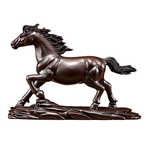 Nwn Ornamento de la Estatua del Caballo de ébano, se Puede Utilizar for Decorar el Estudio de la Sala de Estar, Oficina (Size : Medium)