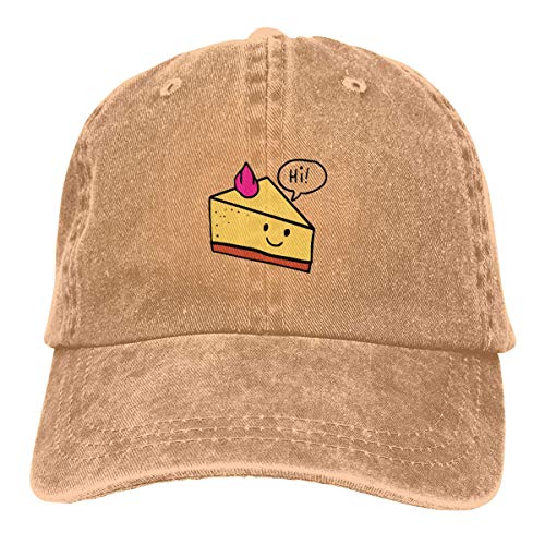 ONGH Tarta de Queso Postre Dulce Papá Sombreros de Mezclilla Gorras de béisbol lavadas Hombres Ajustables