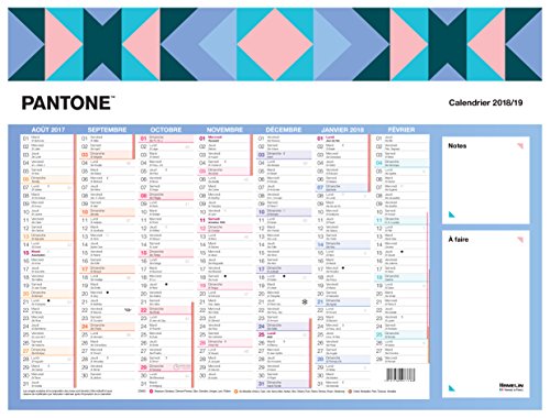 Pantone 400081783 calendario septiembre 2017 A 2018 unidad dúplex 7 meses por Face 32 x 42 cm