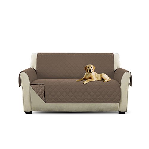 PETCUTE Lujo Cubre para Silla Fundas de Sofa Protector de sofá o sillón, Dos o Tres plazas Marrón Claro 2 plazas