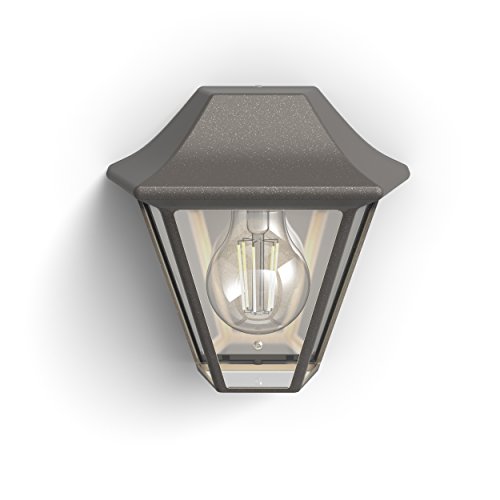 Philips Lighting myGarden Aplique marrón, E27, IP44, iluminación exterior, resistente a la humedad y la intemperie, 42 W