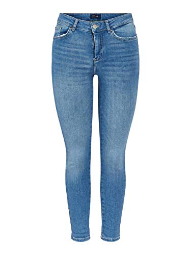 Pieces Nos Mujer Pcdelly Skn MW CR Lb124-ba/noos Vaqueros Skinny Not Applicable, Azul (Light Blue Denim Light Blue Denim), 38 (Talla del Fabricante: Small)