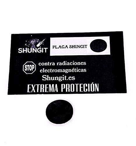 Placa Adhesiva de Mineral Shungita ó shungit de forma Circular EXTREMA PROTECIÓN contra-radiaciones Electrómagneticas telefono movilmicroondas,TV