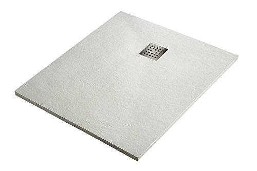 Plato de Ducha Resina Sintextone Mod. Pacifico Blanco Ral 9003 70 cm Ancho (80x70, BLANCO)