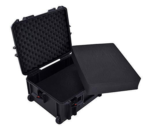 PROEL PPCASE13W - Caja de Polipropileno Profesional, Robusta, modificada con Tirador, Mango retráctil, Sistema de Bloqueo y Ruedas empotradas para Equipo de Alto Valor