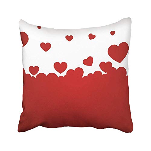 QUEMIN Fundas Decorativas para Cojines, Fundas de Amor con Corazones Rojos, 14 ° día de felicitaciones, Temporada romántica de febrero, 18 x 18 Pulgadas