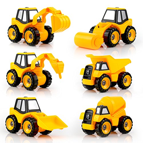 QUN FENG Engineering Car Truck Montado DIY a Dumper, Excavadora, hormigonera, Bulldozer, Taladro, Asfalto pavimenta para niños Juguete Educativo