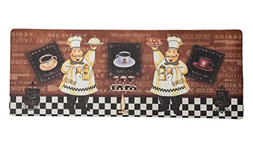 ReCYCO - Alfombra de cocina antideslizante y resistente al agua, fácil de limpiar, 44 x 120 cm, PVC anticansancio (2 chefs)