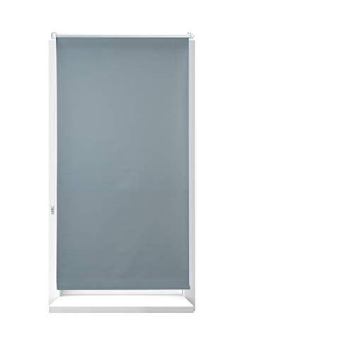 Relaxdays Estor Opaco Térmico, Sin Taladrar, Enrollable, Cadena, 1 Ud, Tela-Aluminio, Gris, 80 x 210 cm