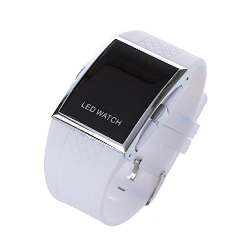 Reloj blanco con diseño deportivo LED unisex, de SODIAL