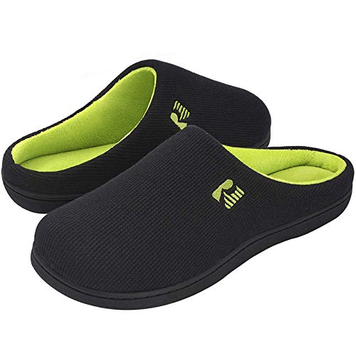 RockDove Pantuflas originales de espuma viscoelástica - Diseño bicolor - Para hombre, color Negro, talla 44/45 EU