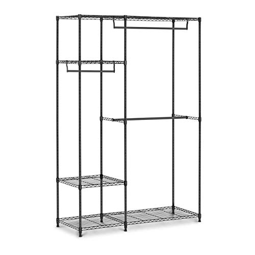 Royal Catering Estructura De Metal Para Ropa Armario Abierto RCMR-1800P19H (120 x 45 x 179,5 cm, Capacidad de carga total: 270 kg, Negro)