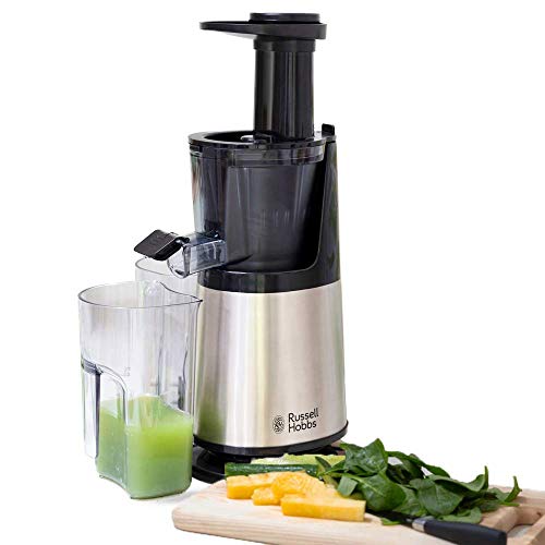 Russell Hobbs Slow Juicer 25170-56 - Licuadora de extracción lenta para zumos, 150 W, acero inoxidable