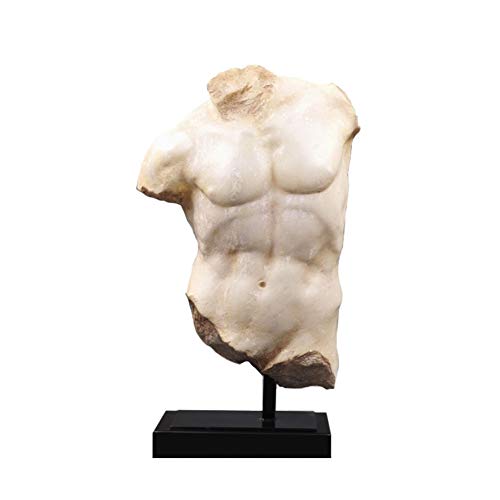 SDBRKYH Escultura Desnudo Masculino, Torso Desnudo Masculino Estatua de David Busto del Vientre Arte Estatua de Escritorio Decoración Resina Artesanía