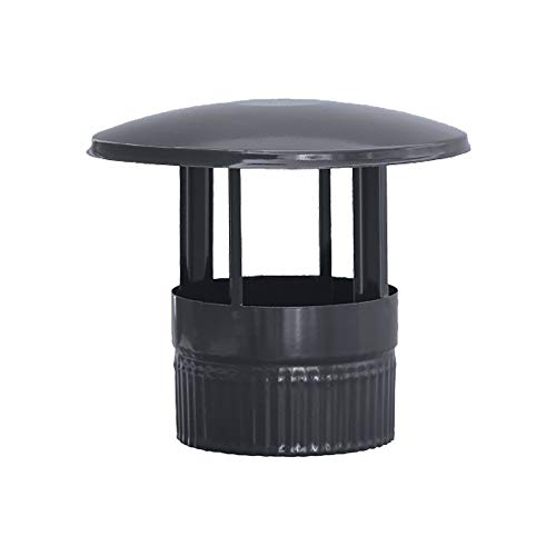 S&M 485244 Sombrerete en color negro vitrificado 900°C-Ø100 mm-Rosetón para conductos de estufas y chimeneas