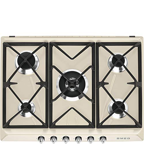 Smeg SR975PGH Integrado Encimera de gas Crema de color hobs - Placa (Integrado, Encimera de gas, Crema de color, hierro fundido, 1050 W, 1650 W)